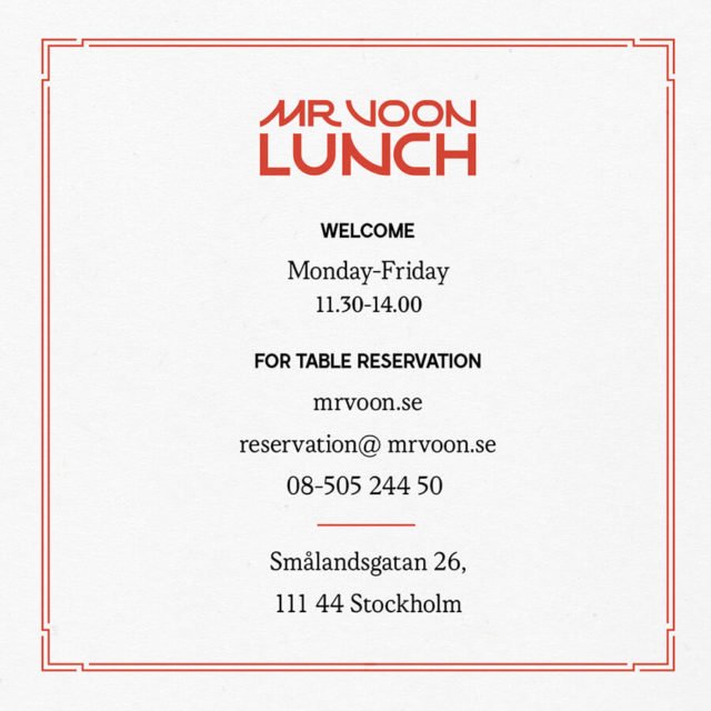 Mrvoon Lunch